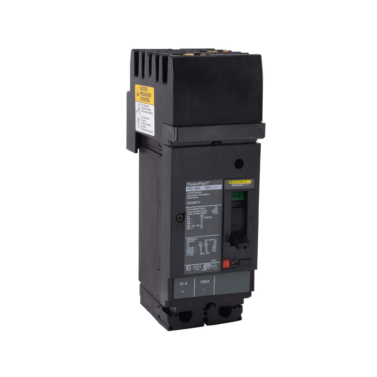 Interruptor automático, 2 polos, 150 A. HDA261501 Schneider Electric